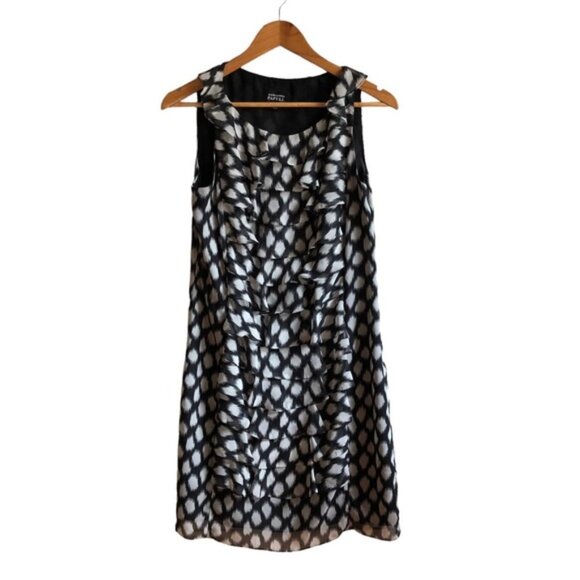 Adrianna Papell Dress Size 10 Black and While Geometric - Picture 11 of 11